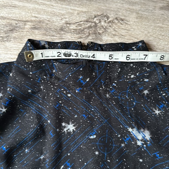 Blue and Black Star Wars Dress with tie fighters and silver belt - Picture 8 of 8